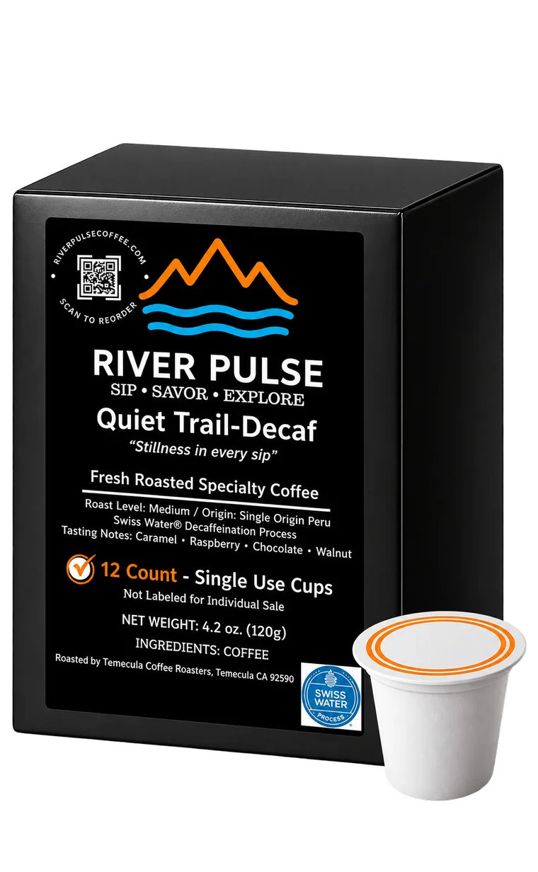Quiet Trail decaf single serve pod box